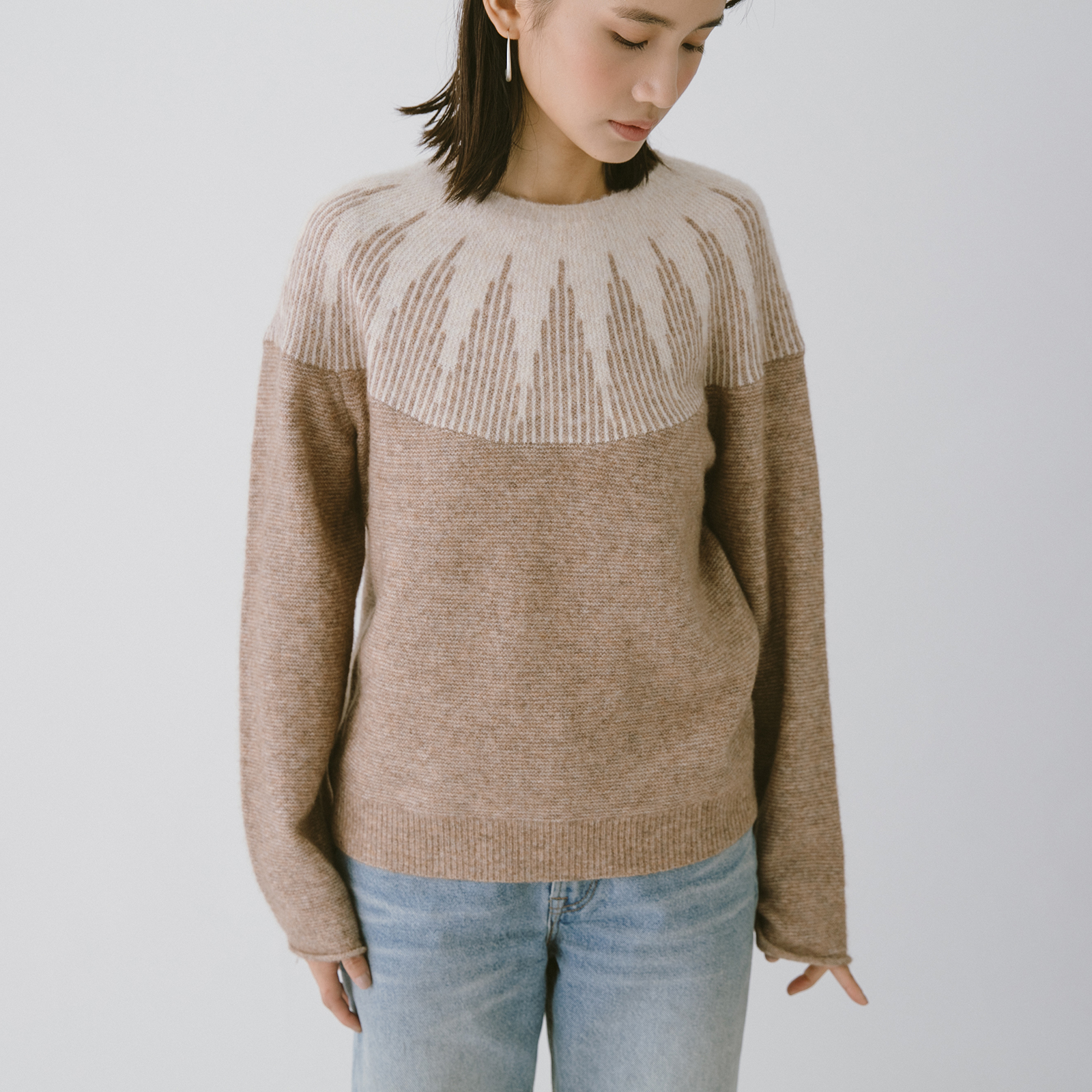 Nordic Yoke Jumper – Light Brown