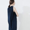 Drawstring Neckline Convertible Vest Dress – Navy - Image 3