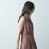 Vintage Collar Sleeveless Dress – Teal Blue - Image 4