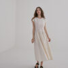 French Pleated Dress – Antique White - Image 7