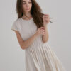 French Pleated Dress – Antique White - Image 3