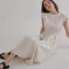 French Pleated Dress – Antique White - Image 5