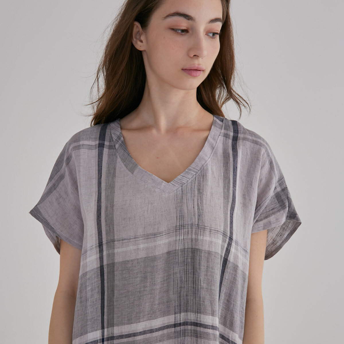 Everyday Linen Dress – Check - Image 6