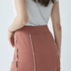 Overlock Seam Pencil Skirt – Burnt Orange - Image 5