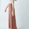Overlock Seam Pencil Skirt – Burnt Orange - Image 2