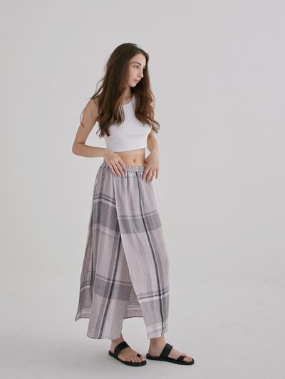 Wrap Layered Skirt – Check