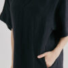 Linen V-Neck Midi Dress – Ink Black - Image 6