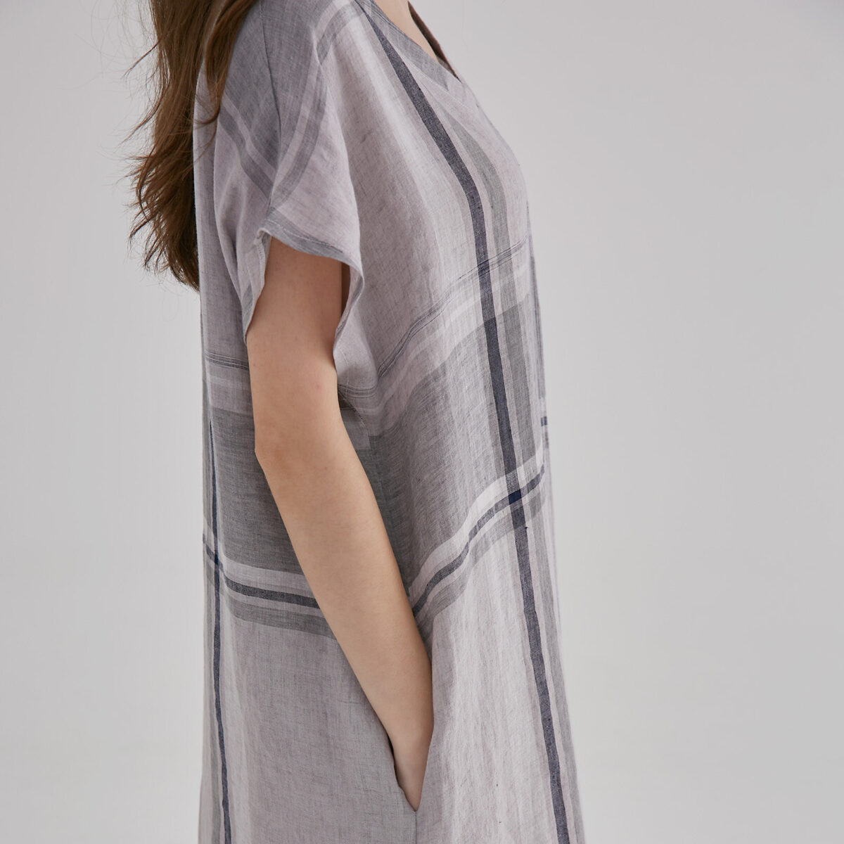 Everyday Linen Dress – Check - Image 7