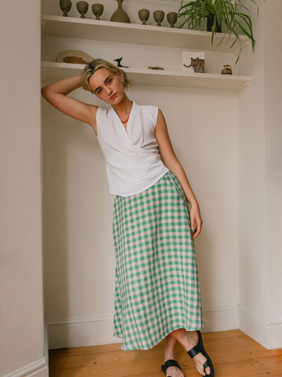 A-Line Midi Skirt – Check