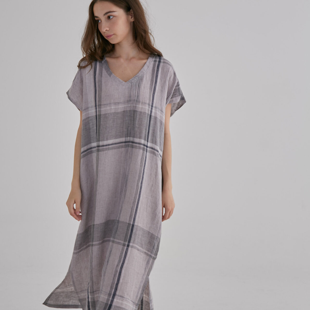 Everyday Linen Dress – Check