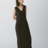 V-Neck Sleeveless Slit Dress – Black