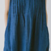 Linen Pleated Sleeveless Dress – Indigo - Image 2