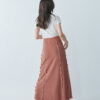 Overlock Seam Pencil Skirt – Burnt Orange - Image 4