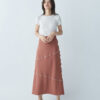 Overlock Seam Pencil Skirt – Burnt Orange - Image 6