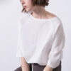 Drawstring Hem Top – White