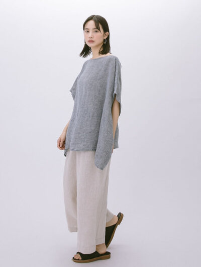 Boat Neck Box Top – Natural Cotton-Linen