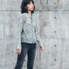 Printed Cotton-Linen Wrap Top - Image 2