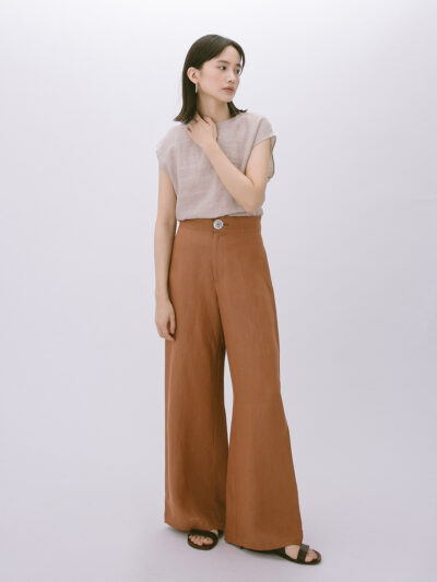 Tailored Wide-Leg Trousers - Terracotta (S)