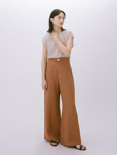 Tailored Wide-Leg Trousers - Terracotta