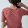U-Neck Cotton T-Shirt - Pink - Image 5