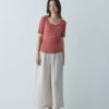 U-Neck Cotton T-Shirt - Pink - Image 2