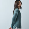 Notched V-Neck Blouse – Grey-Green - Image 6