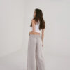 High-Waist Pleated Linen Trousers – Sand - Image 5