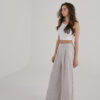 High-Waist Pleated Linen Trousers – Sand - Image 4
