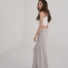 High-Waist Pleated Linen Trousers – Sand - Image 2