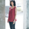 Pleated Vest Top – Red - Image 2