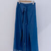 Tie-Front Slit Trousers – Mineral Blue