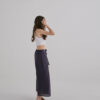 Tie-Front Slit Trousers – Mineral Blue - Image 4