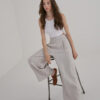 High-Waist Pleated Linen Trousers – Sand - Image 3