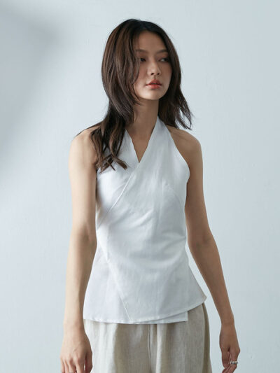 Cross-Front Vest – White