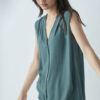 Viscose V-Neck Vest – Moss Green - Image 3