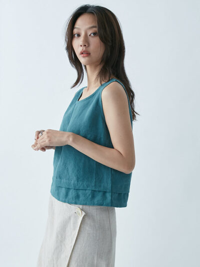 Summer Cropped Vest – Jade Green