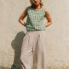 Summer Cropped Vest – Check - Image 2
