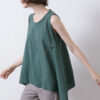 Flared Hem Vest – Emerald Green - Image 5