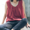 Pleated Vest Top – Red