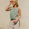 Summer Cropped Vest – Check - Image 3