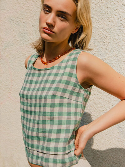 Summer Cropped Vest – Check