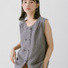 Double-Breasted Linen Vest – Stripe - Image 7