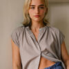 Mini-Collar Blouse – Grey