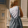 Drawstring Slip Dress – Blue Grey - Image 7
