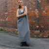 Drawstring Slip Dress – Blue Grey