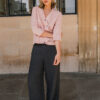 Curved Crossover Top – Pink - Image 4