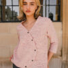 Curved Crossover Top – Pink - Image 2