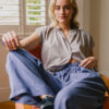 Mini-Collar Blouse – Grey - Image 7