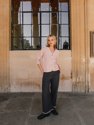 Curved Crossover Top – Pink