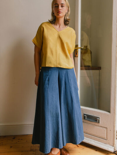 Classic wide leg trousers - Ocean Denim
